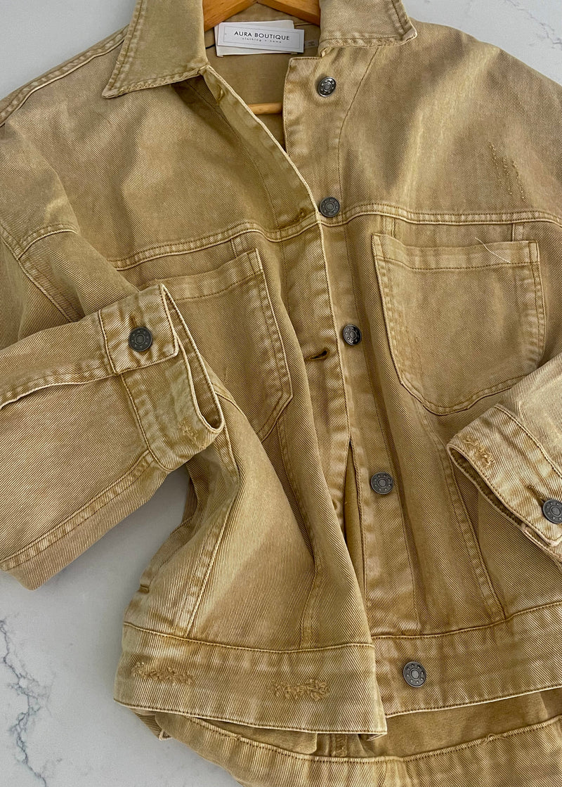Latte Denim Coat