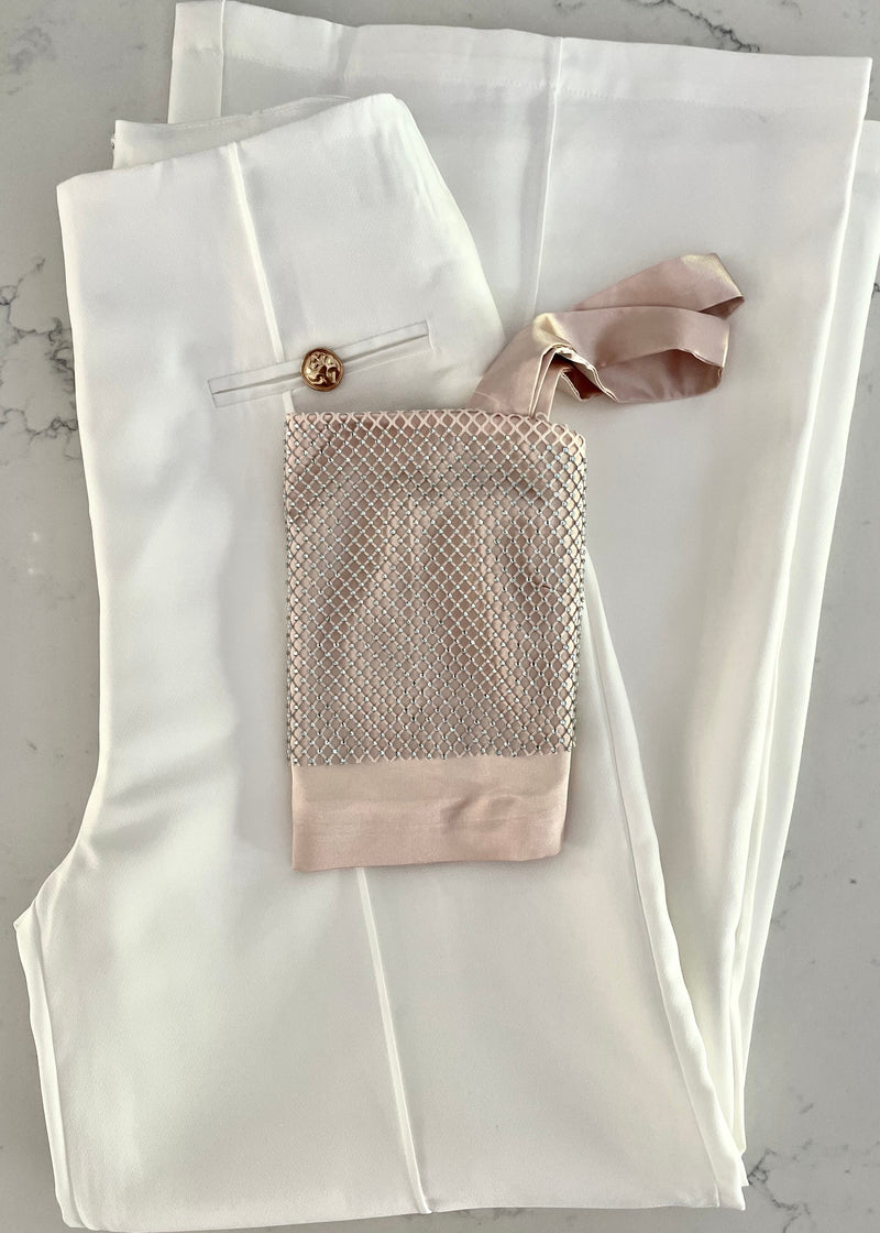Champagne Rhinestone Mesh Crop