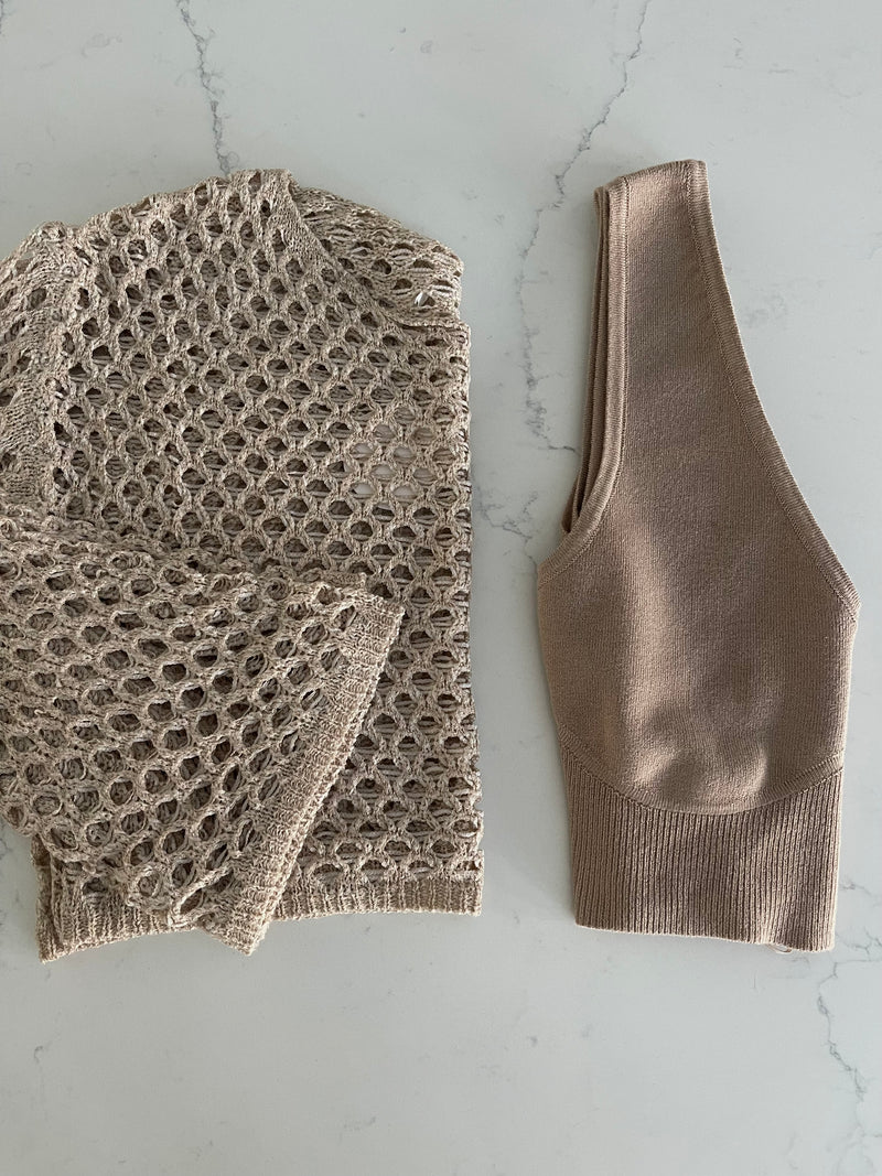 Mocha Knit Essential Crop