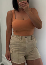 Rusty Peach Suspender Crop