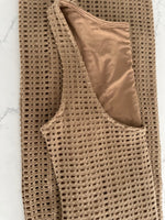 Taupe Resort Netted Tank Dress