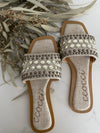 ZOat Linen Chrissy Studded Slide