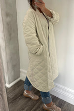 Oat Quilted Midi Coat