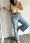 Denim Charlie High Rise Crop Wide Leg