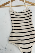 Oat & Black Striped Bodysuit