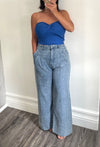 Blue Denim Dress Pleat Pant