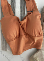 Rusty Peach Suspender Crop