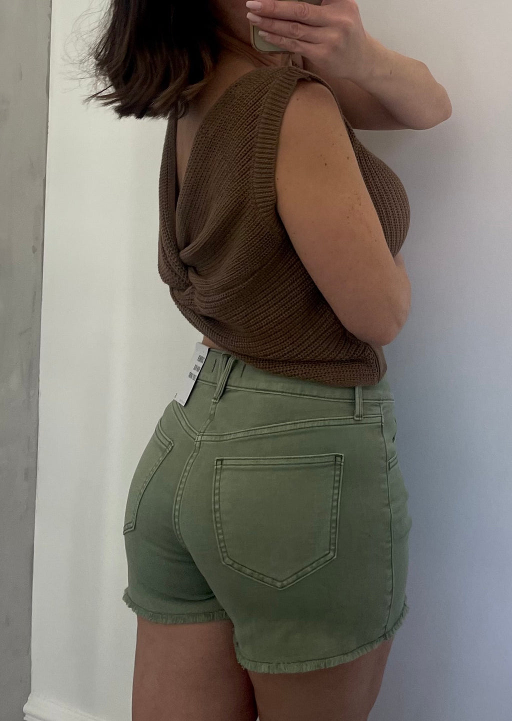 Olive Denim Short