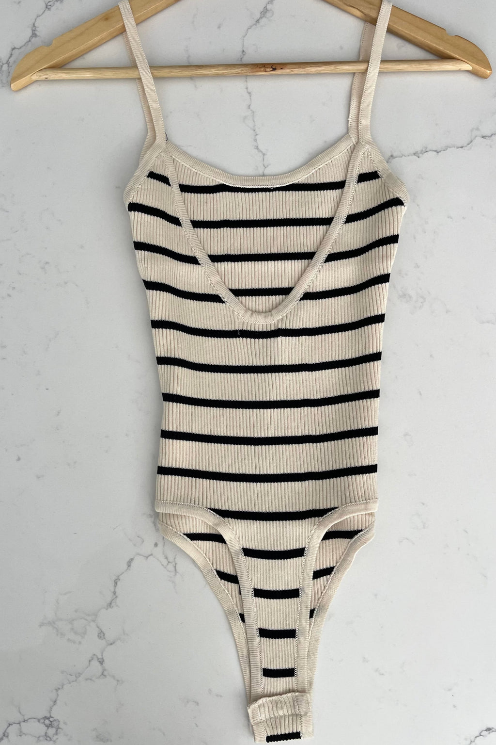 Oat & Black Striped Bodysuit