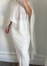 White Knit Midi Skirt