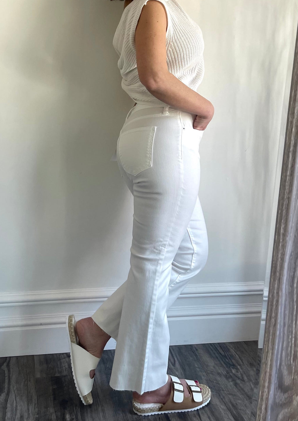 Denim Naomi White Kick Flare