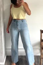 Denim Charlie High Rise Crop Wide Leg