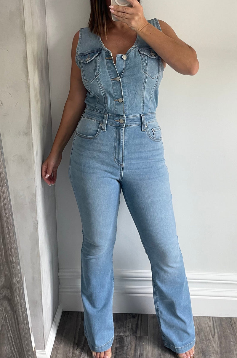 Denim Bootcut Jumpsuit