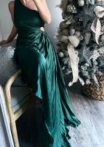 Emerald Paris One Shoulder Silky Maxi