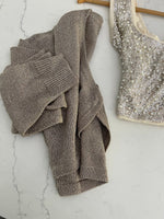 Taupe Paris Threaded Crop Knit