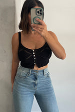 Black Crochet Crop Top