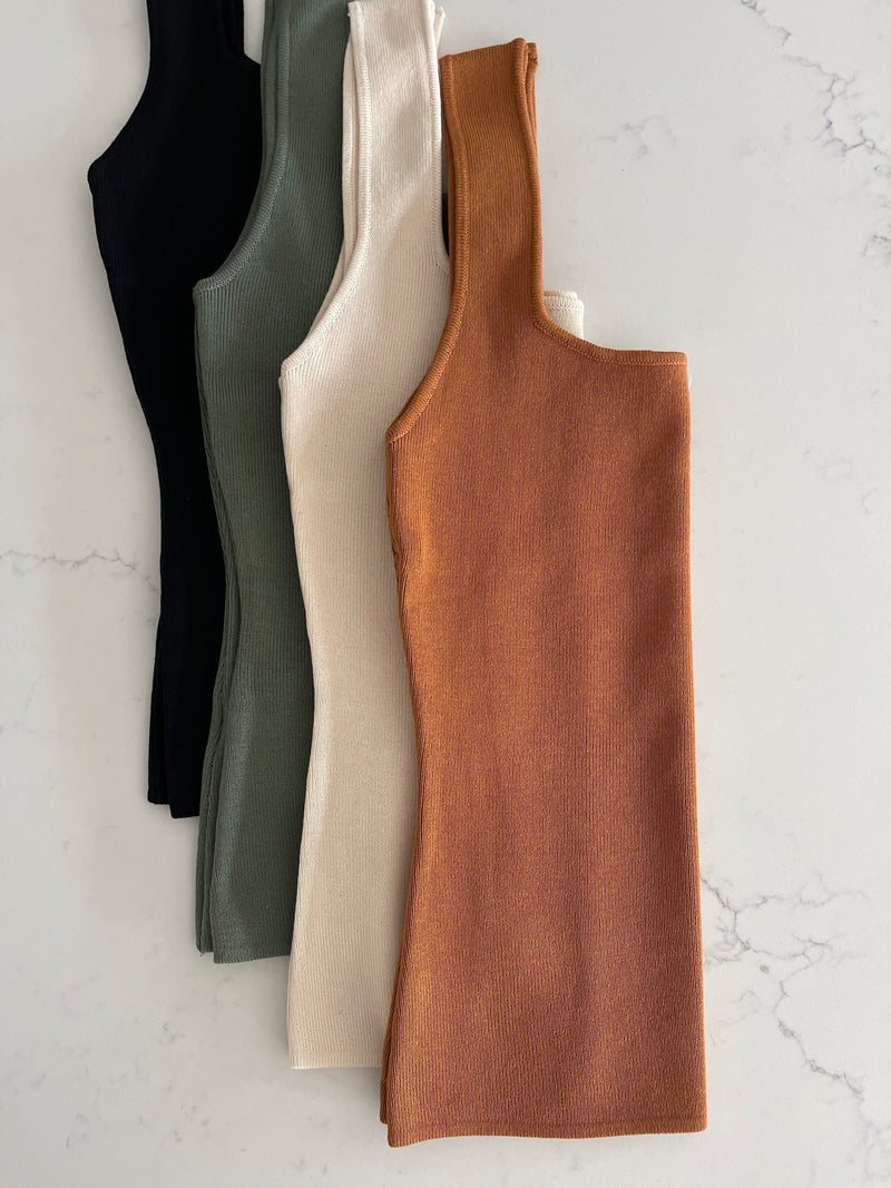 Camel Essential Knit Tank