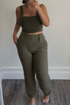 Olive Quilted Jogger