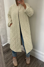 Oat Quilted Midi Coat