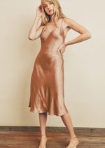 Rose Gold Satin Slip Dress