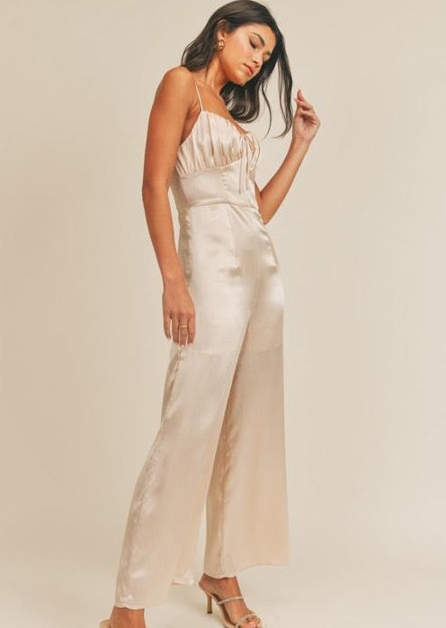 Champagne Silky Jumpsuit