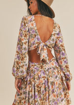 Z Lilac & Terra Floral Tie Back Dress