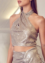 Champagne Sequin Top