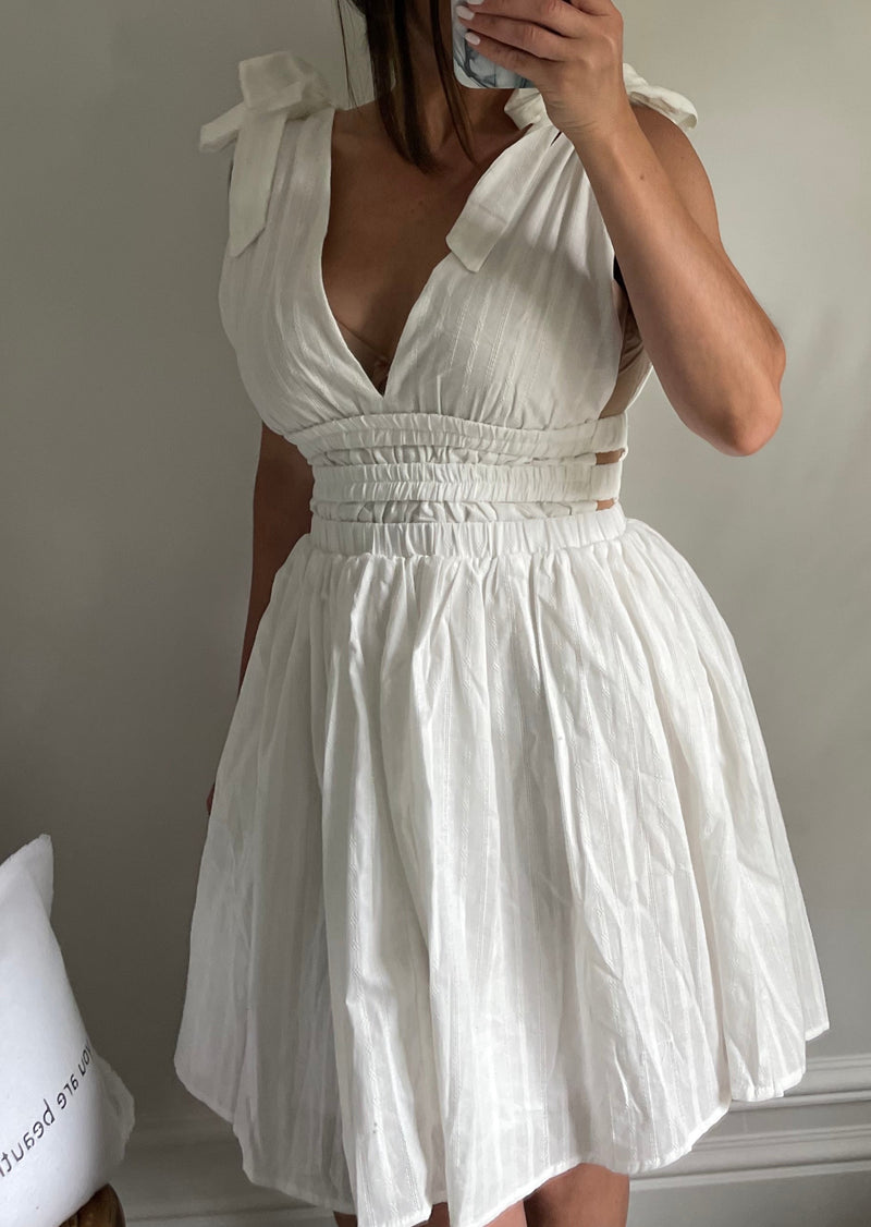 White Paris Plunge Dress