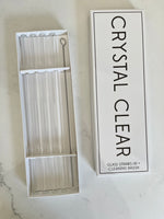 Z ZAura Crystal Clear Glass Straw Set