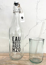 Z ZAura  Eau Water Aqua Glass Bottle
